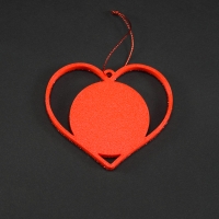 Ornament Brad Personalizat - Model “Inimă”, Roșu