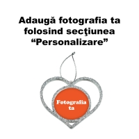 Ornament Brad Personalizat - Model “Inimă”, Argintiu