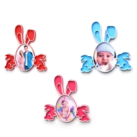 Magnet Personalizat 3D cu Poză - Model "Iepuraș De Paște", Albastru