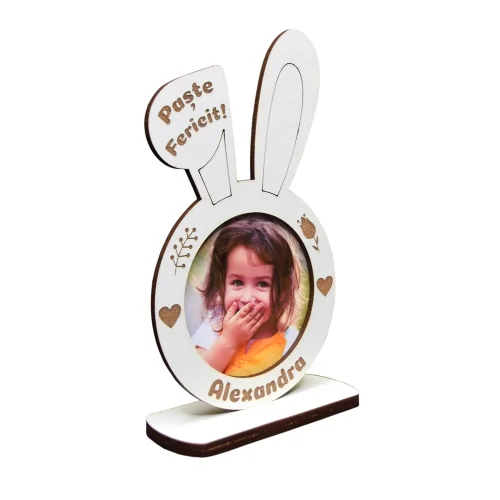 Ramă Personalizată Urechi Iepuraș De Paște - Cu O Poză Și Text