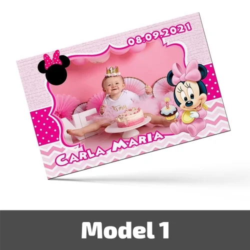 Mărturii Botez Magnetice Cu Poză, Nume Și Dată - Set 10 Buc. - Model 1