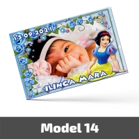 Mărturii Botez Magnetice Cu Poză, Nume Și Dată - Set 10 Buc. - Model 14