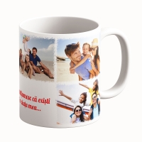 Cană Personalizată - 4 Poze Cu Text