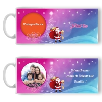 Cană Personalizată - Model "Calatorii De Crăciun" Cu O Poză Și Text