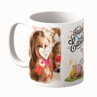 Cană Personalizată - Model "Happy Easter 2" Cu Două Poze
