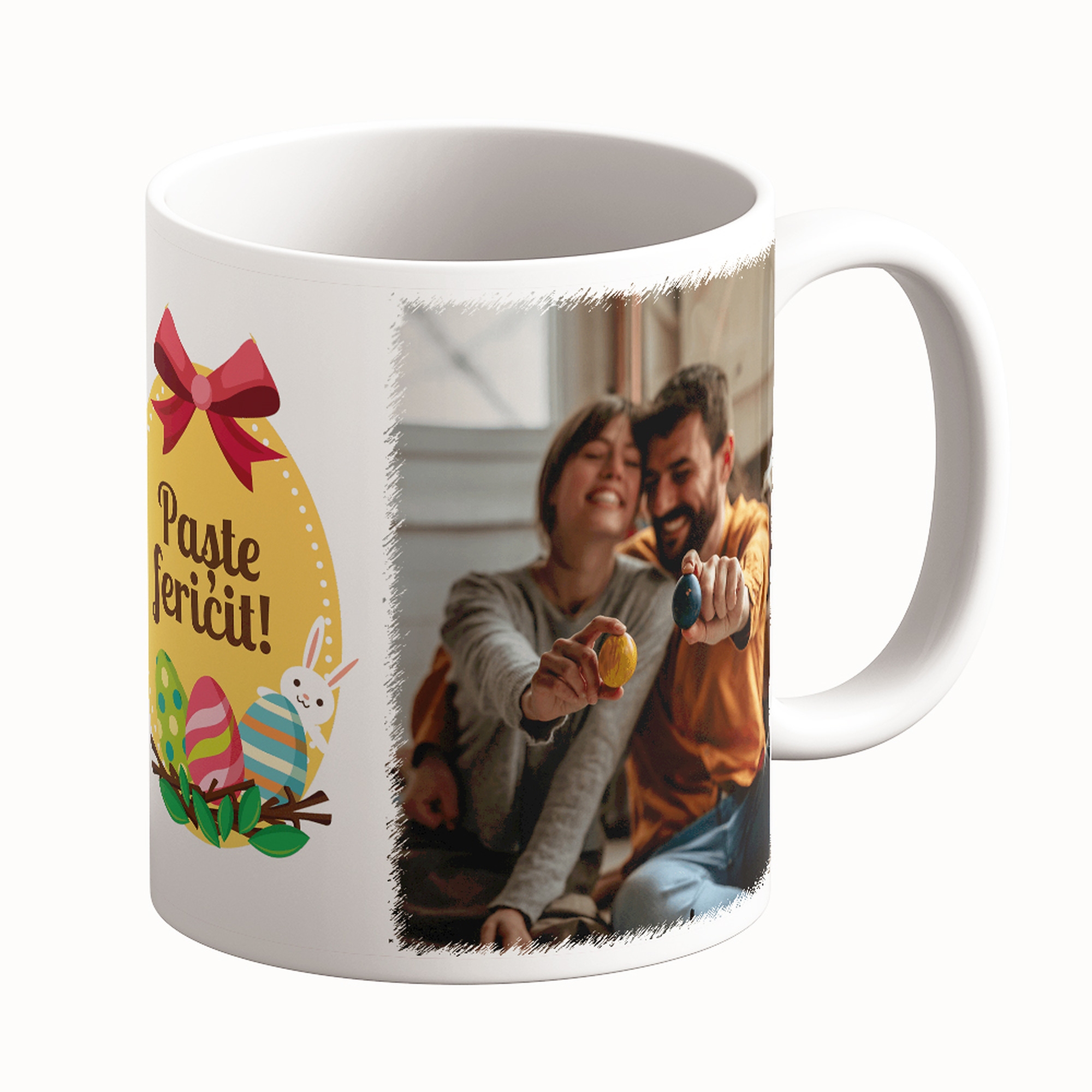 Cană Personalizată - Model "Golden Egg 2" Cu Două Poze