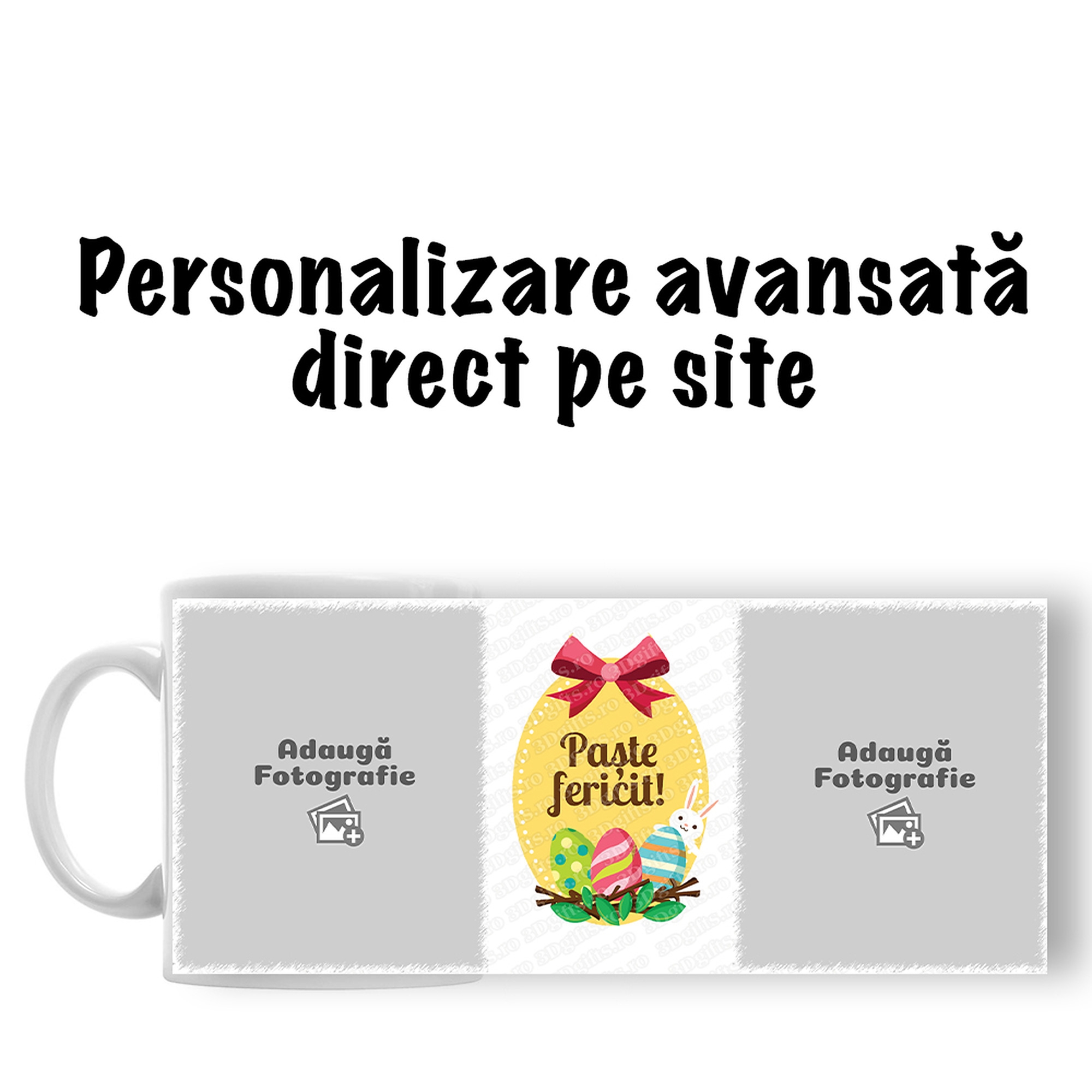 Cană Personalizată - Model "Golden Egg 2" Cu Două Poze