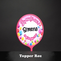 Topper Tort Personalizat Rotund - Diferite Culori - Cu Nume Și Dată