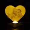 Lampă Luna 3D Personalizată - Inimioară Cu Două Poze