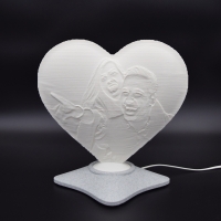 Lampă Luna 3D Personalizată - Inimioară Cu Două Poze