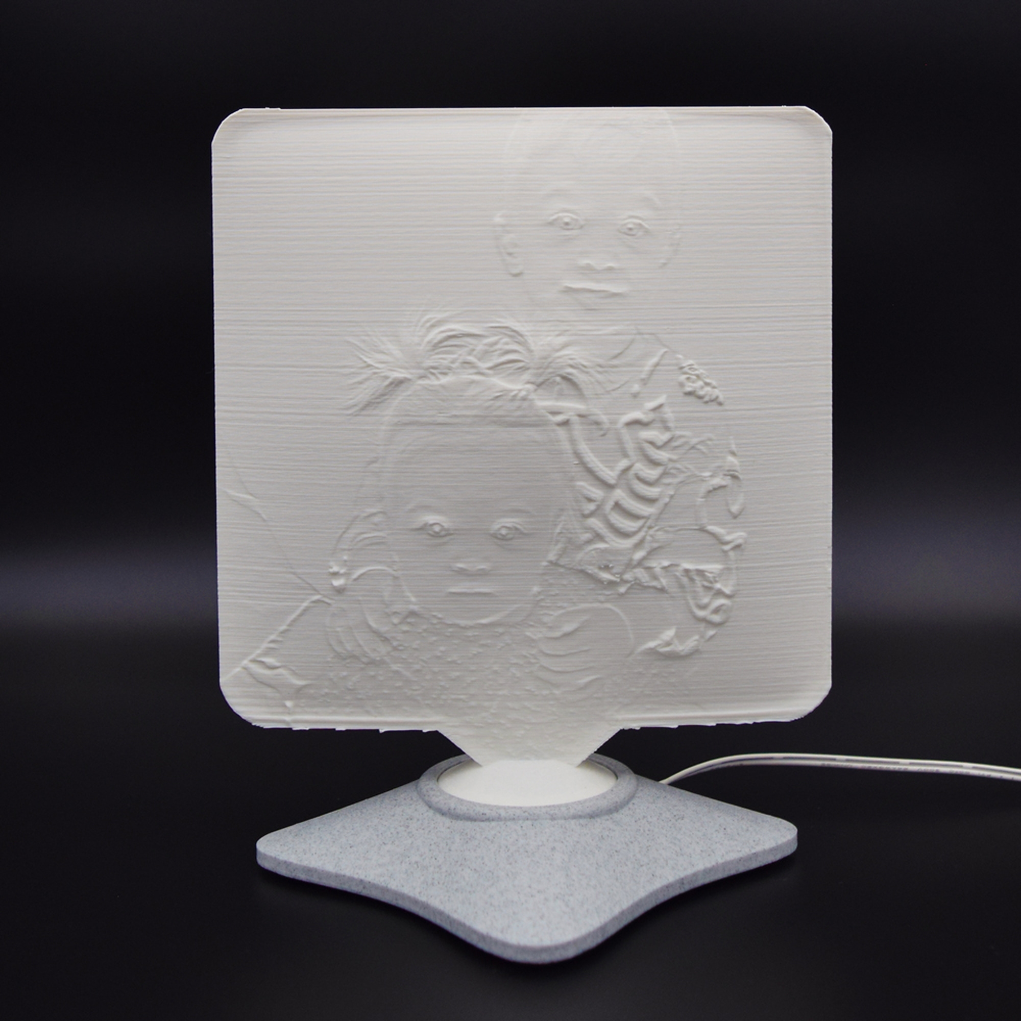 Lampă Luna 3D Personalizată - Square Cu Text Și Poză