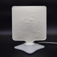 Lampă Luna 3D Personalizată - Square Cu Text Și Poză
