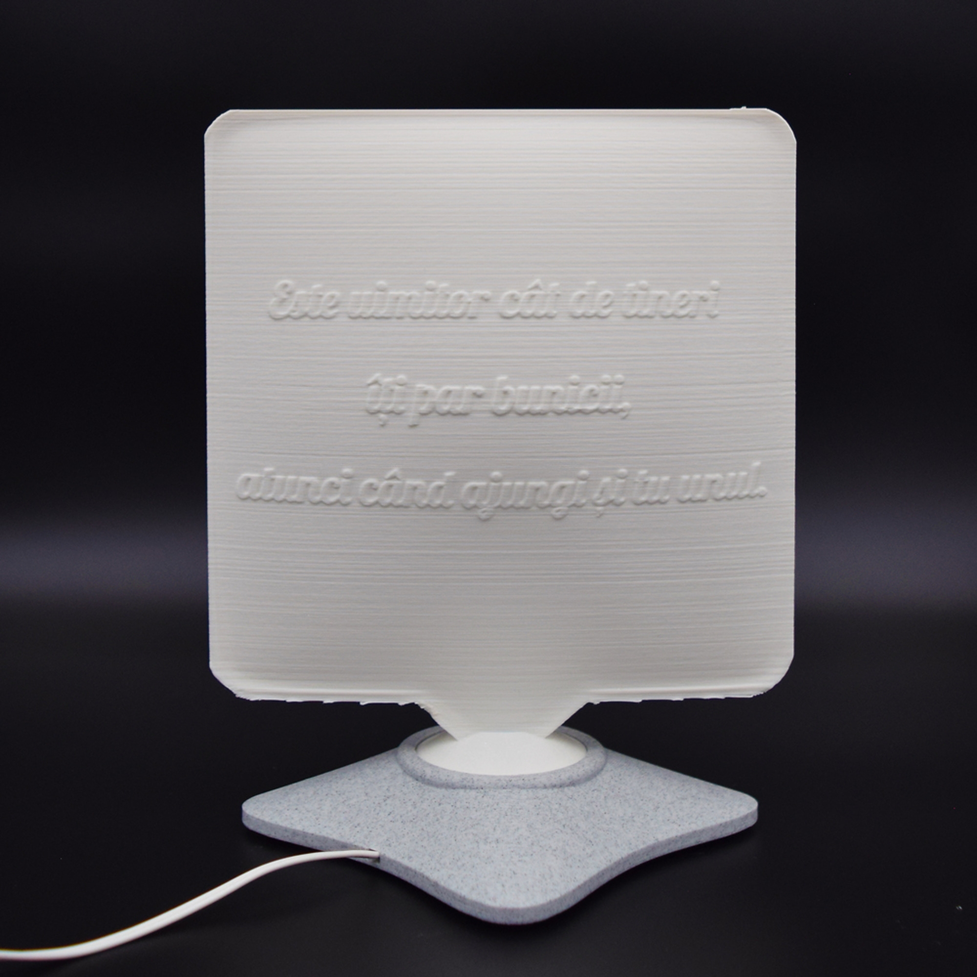 Lampă Luna 3D Personalizată - Square Cu Text Și Poză