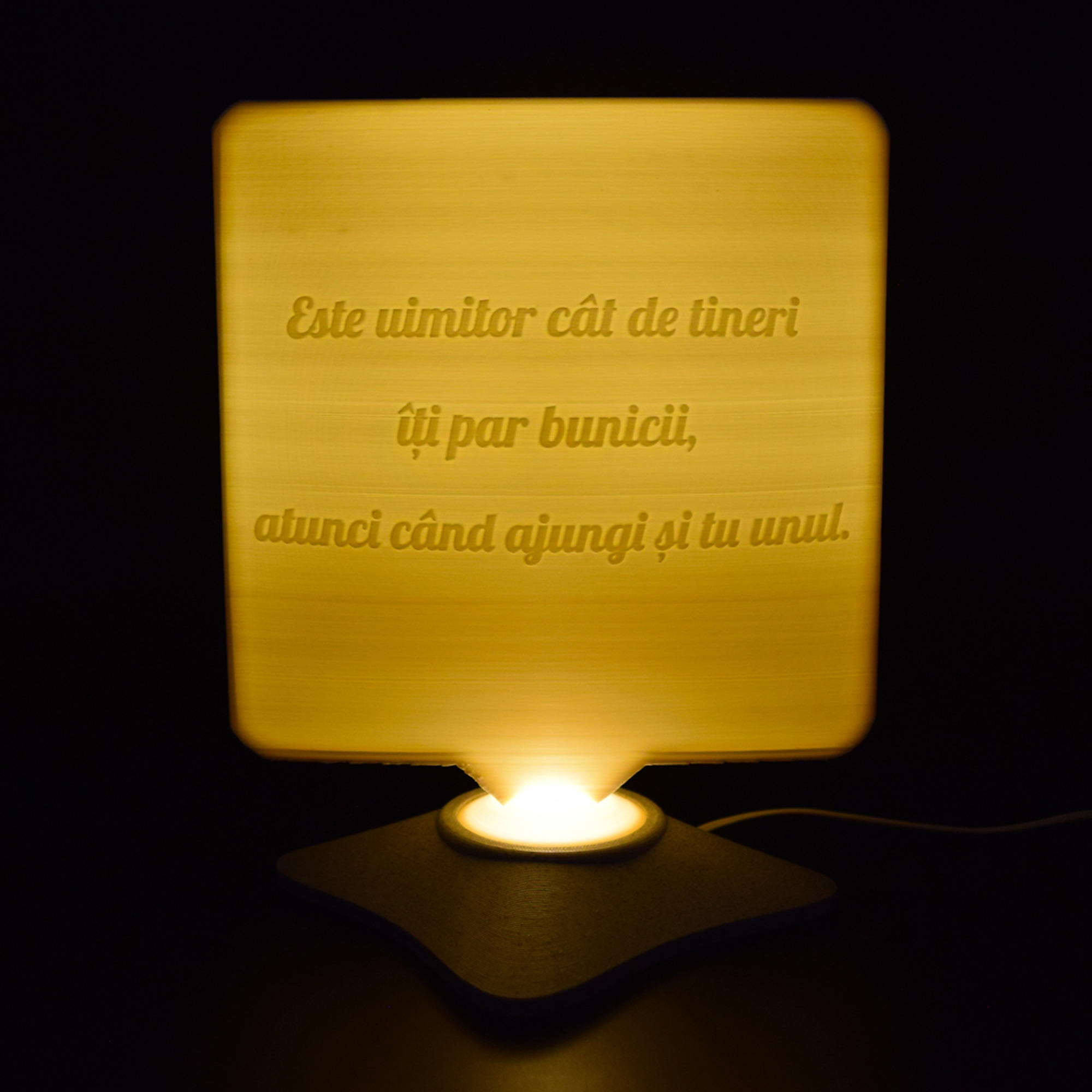 Lampă Luna 3D Personalizată - Square Cu Text Și Poză