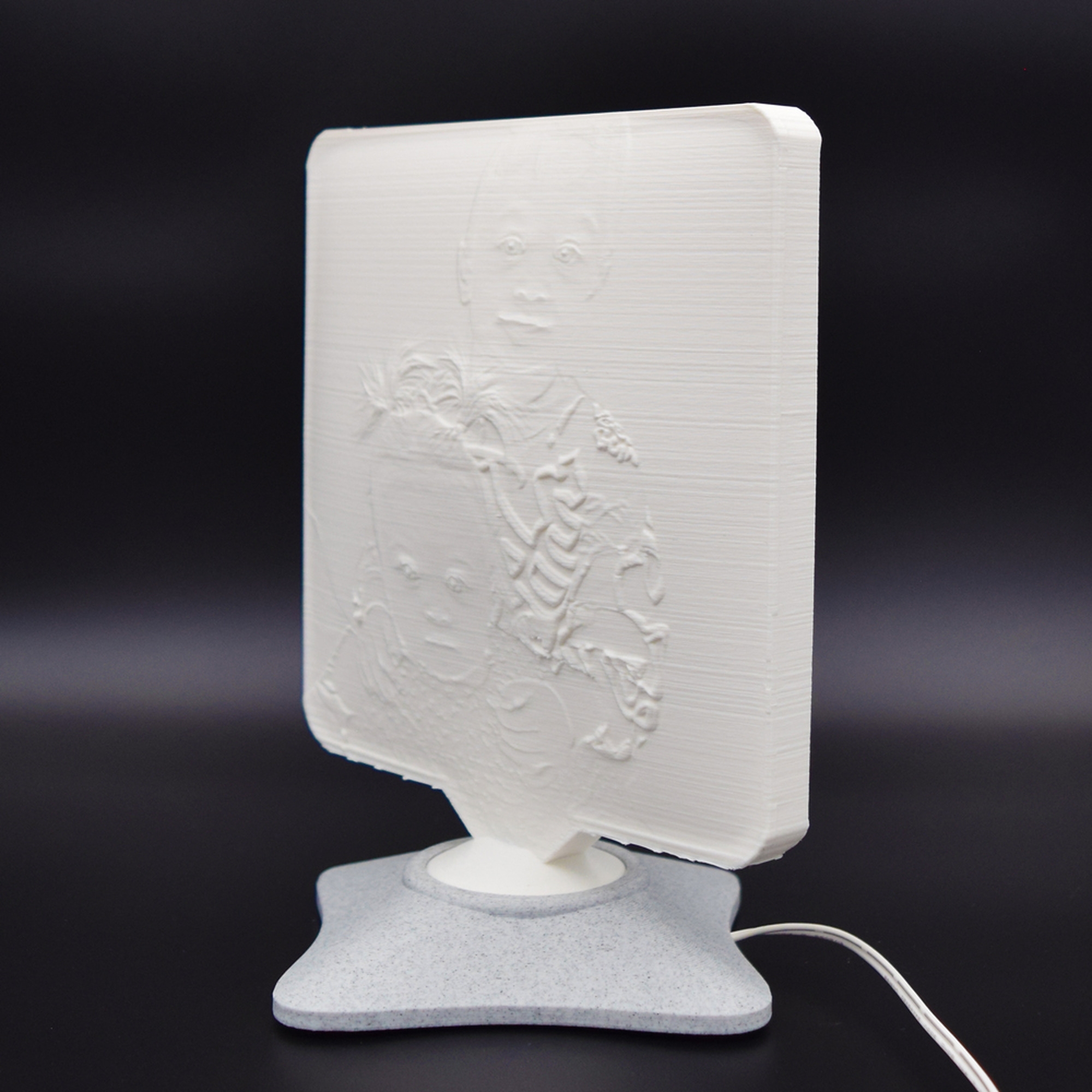 Lampă Luna 3D Personalizată - Square Cu Text Și Poză