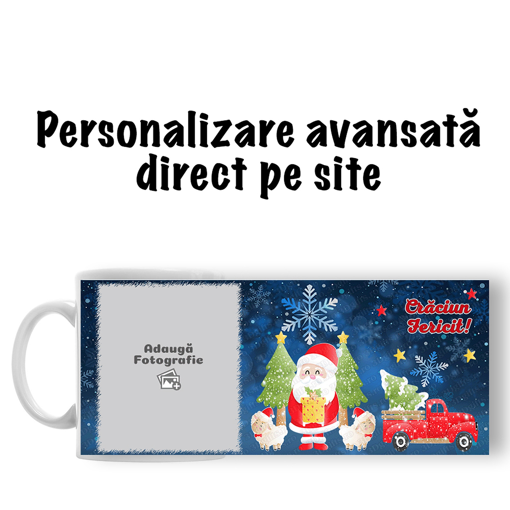 Cană Personalizată - Model "Sparkle Christmas" Cu O Poză