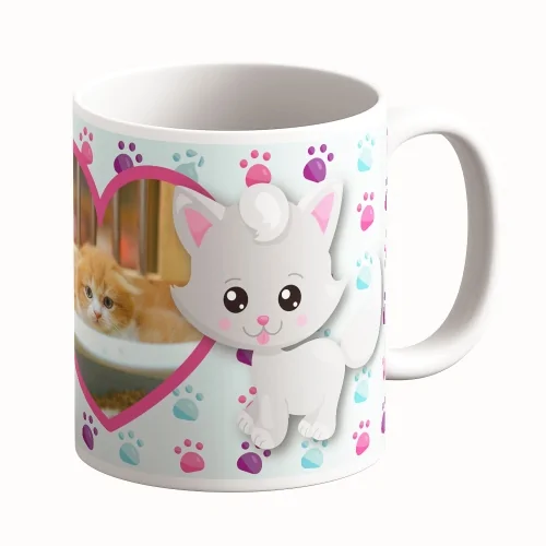 Cană Personalizată - Model "Cat Meow" Cu O Poză