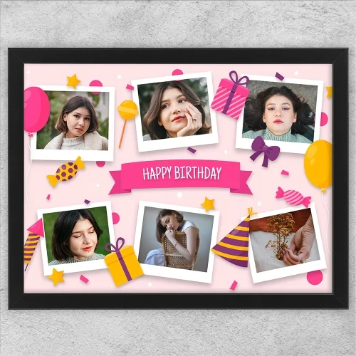 Tablou Personalizat 6 Poze - Happy Birthday