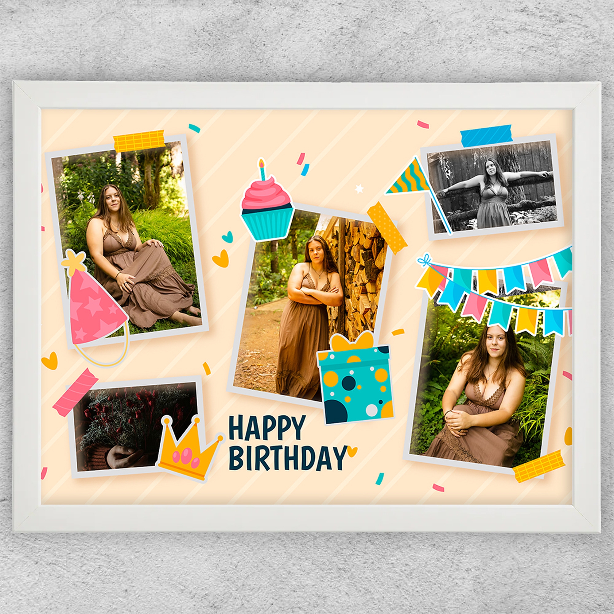 Tablou Personalizat 5 Poze - Happy Birthday