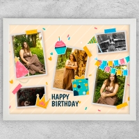 Tablou Personalizat 5 Poze - Happy Birthday