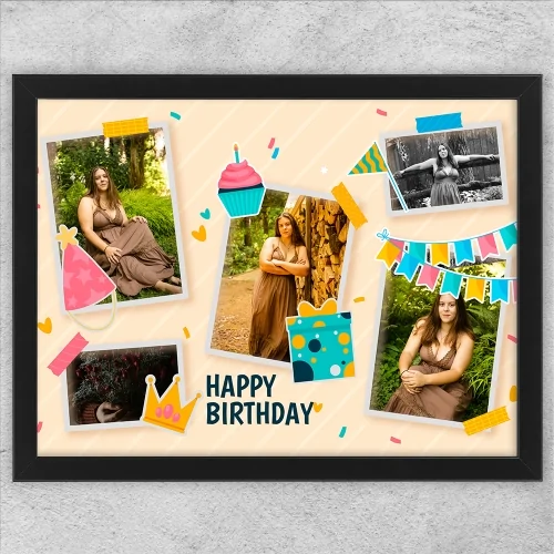 Tablou Personalizat 5 Poze - Happy Birthday