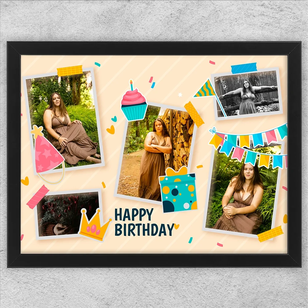 Tablou Personalizat 5 Poze - Happy Birthday Tablou Personalizat 5 Poze - Happy Birthday