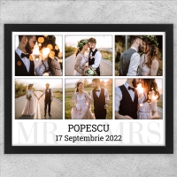 Tablou Personalizat Cu 6 Poze Și Text - MR&MRS