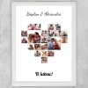 Tablou Personalizat Cu 21 Poze Și Text - Colaj Inimă - Imagine produs
