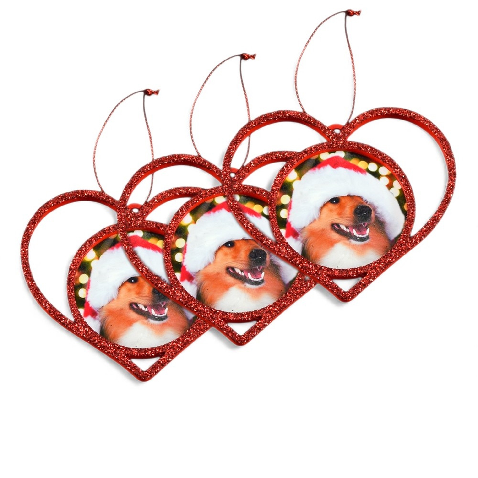 Set 3 x Globuri Personalizate 3D - Model “Inimă”, Roșu