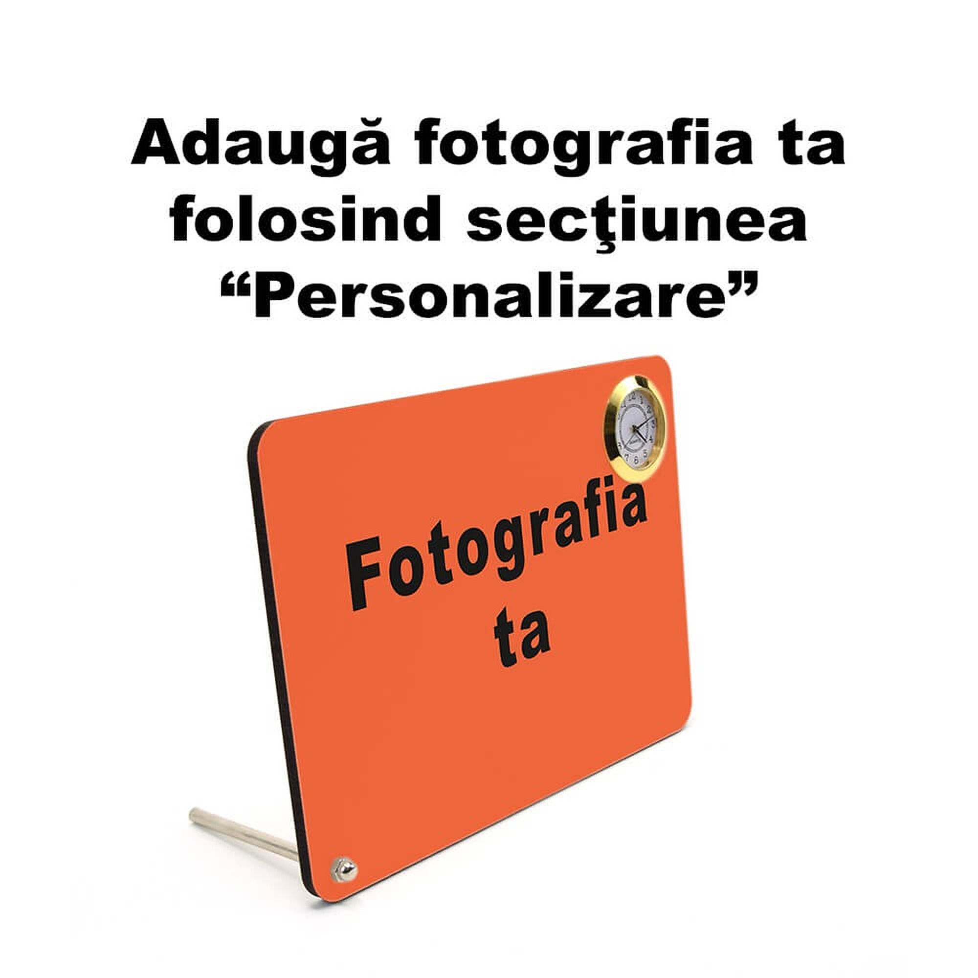 Plachetă Foto Personalizată cu Ceas