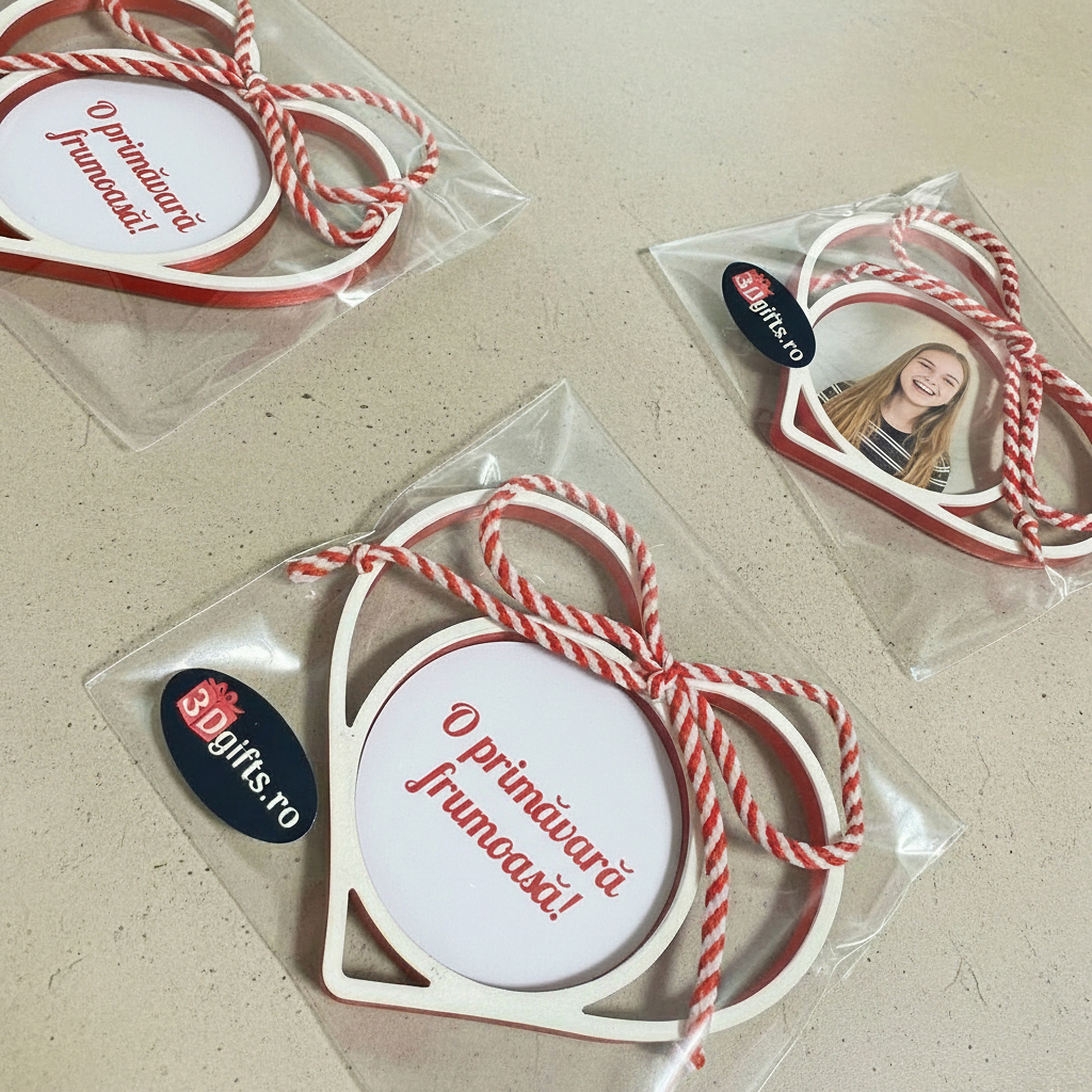 Mărțișor Personalizat 3D Magnetic - Cu Text