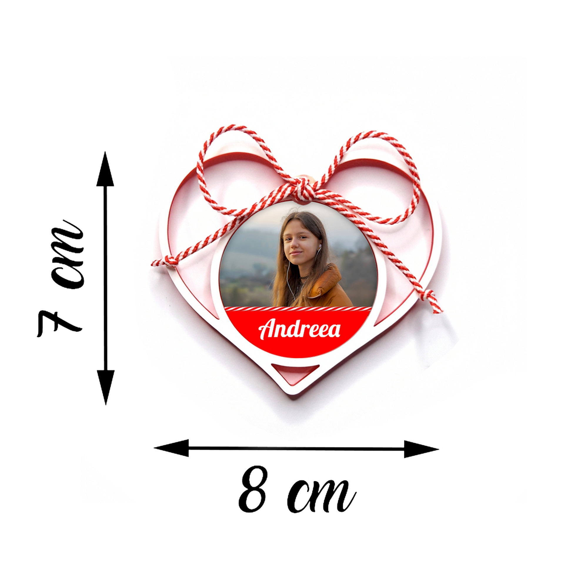 Mărțișor Personalizat 3D Magnetic - Cu Poză Și Nume Sau Text