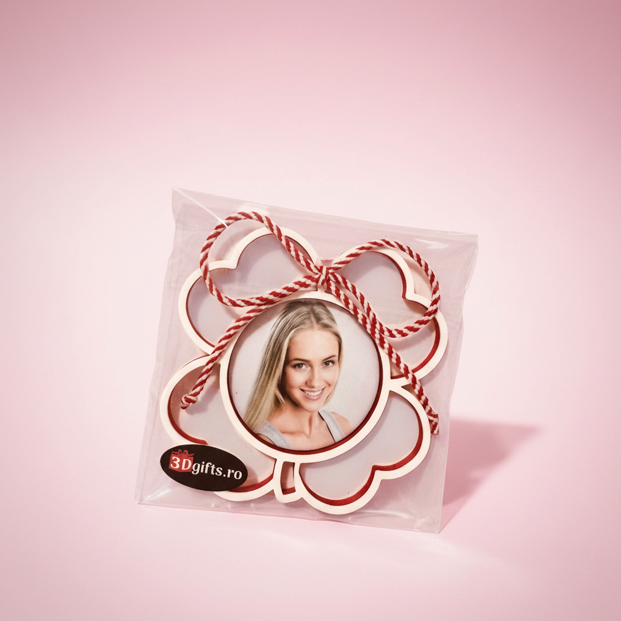 Mărțișor Personalizat 3D Magnetic - Trifoi Cu Text
