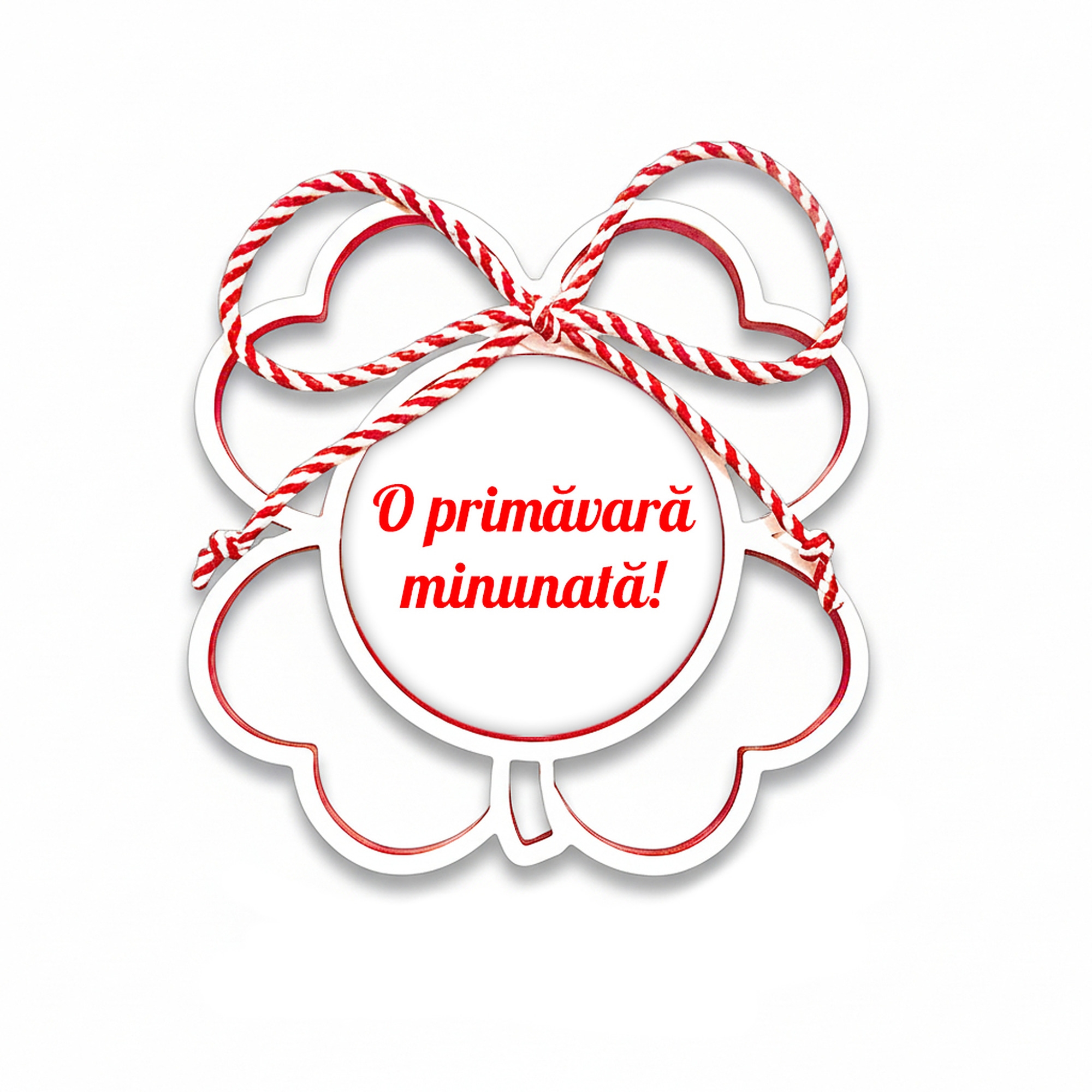Mărțișor Personalizat 3D Magnetic - Trifoi Cu Text