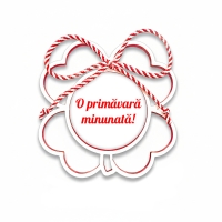 Mărțișor Personalizat 3D Magnetic - Trifoi Cu Text