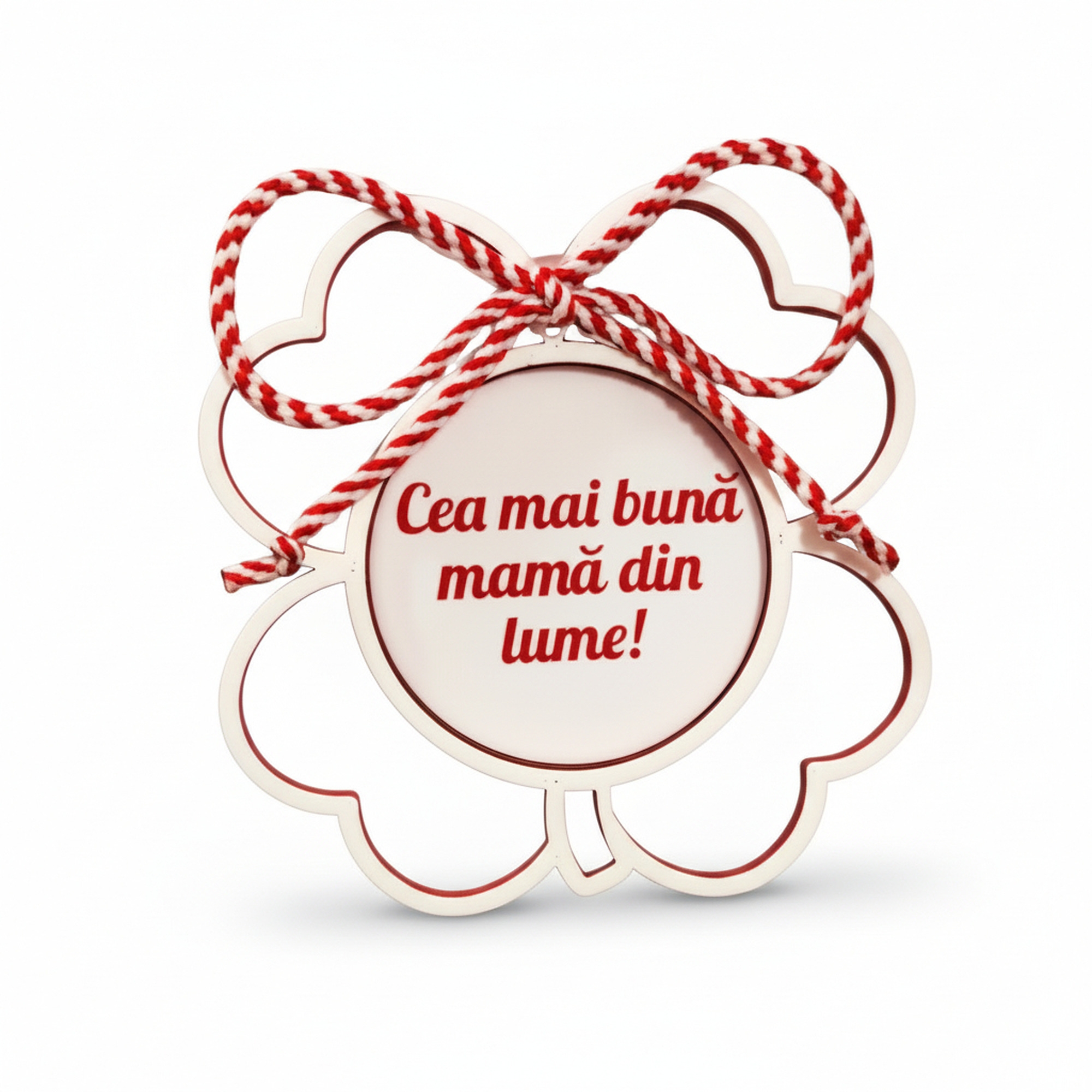 Mărțișor Personalizat 3D Magnetic - Trifoi Cu Text