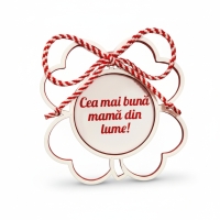 Mărțișor Personalizat 3D Magnetic - Trifoi Cu Text