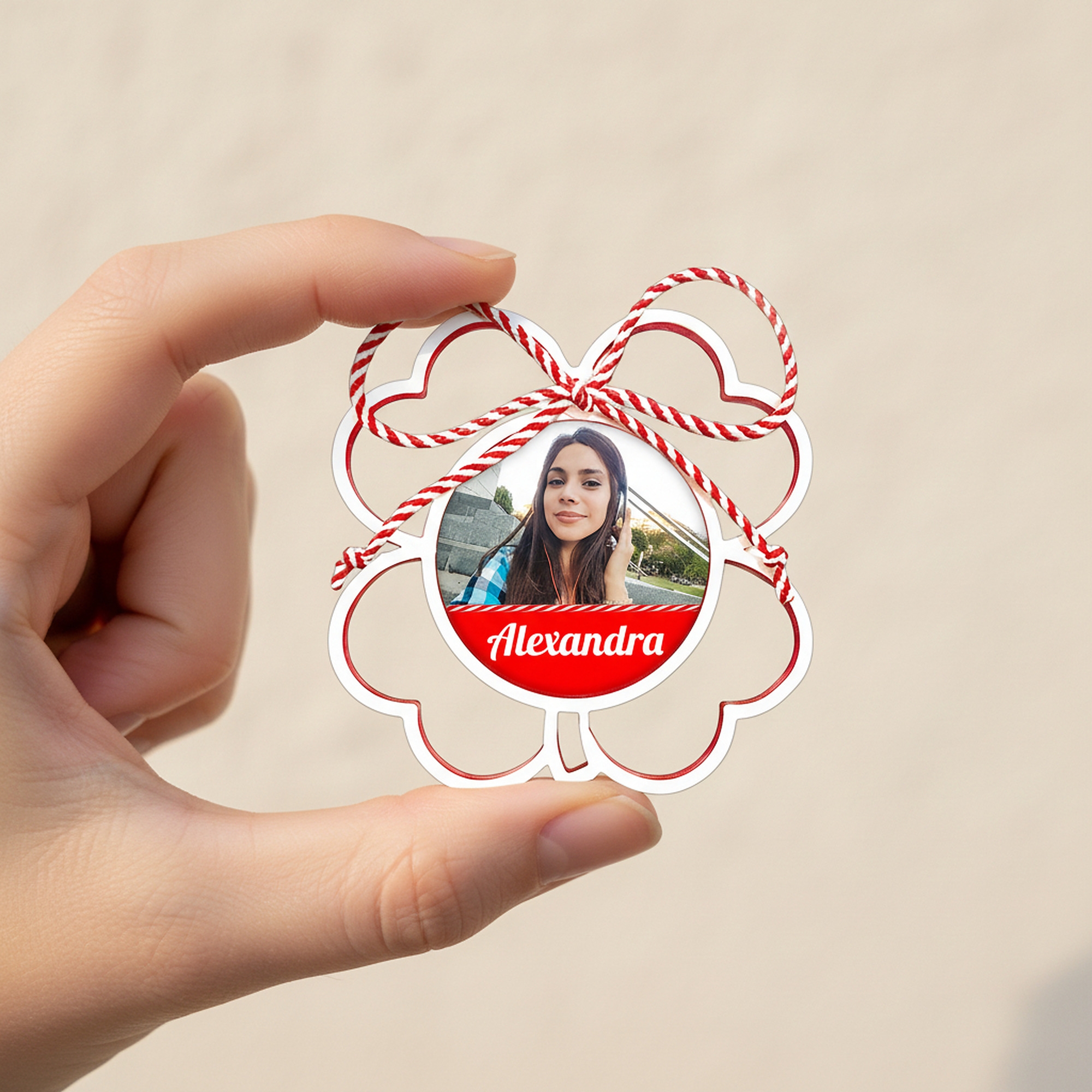 Mărțișor Personalizat 3D Magnetic - Trifoi Cu Poză, Nume Sau Text