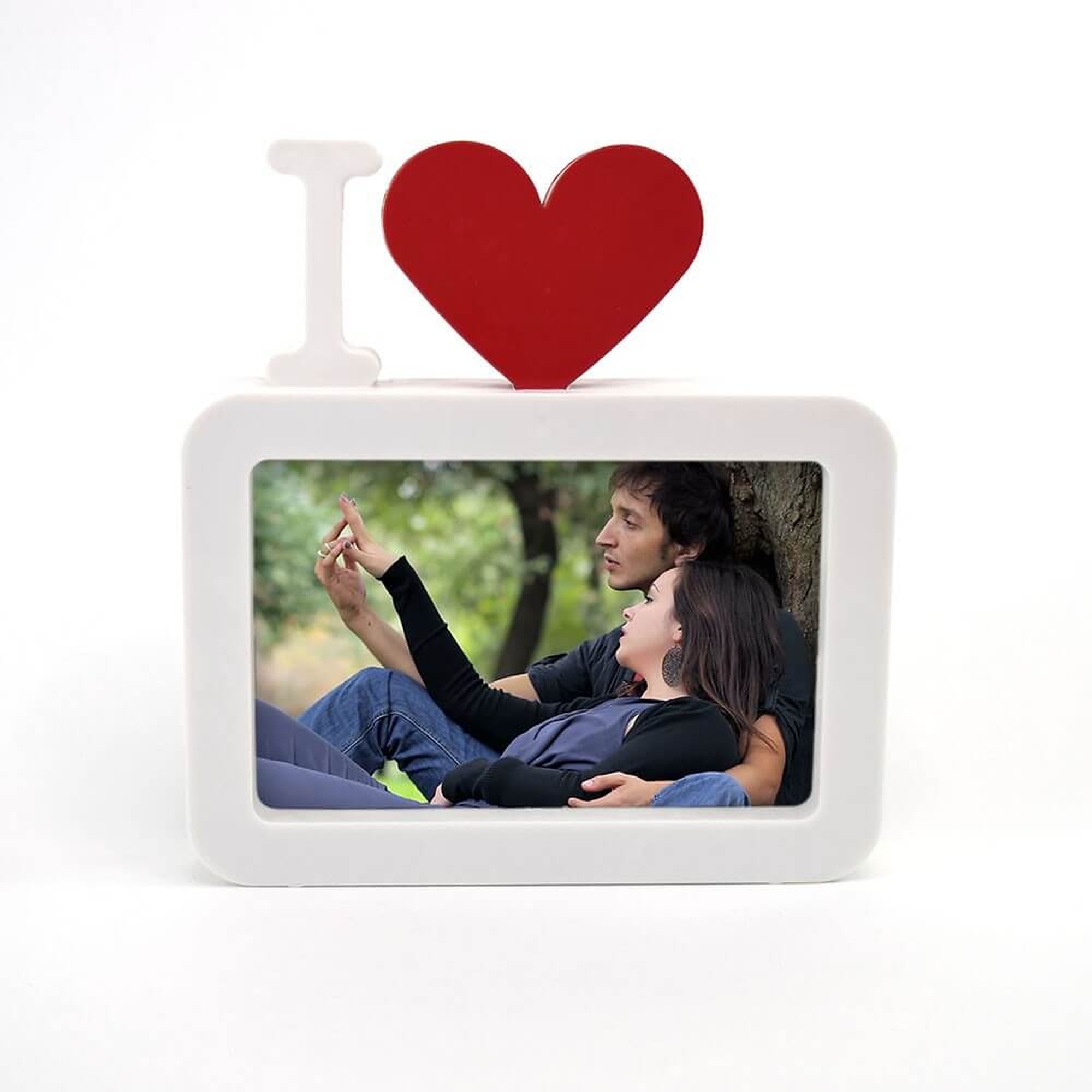 Ramă Foto Personalizată - Model "I Love" cu O Poză