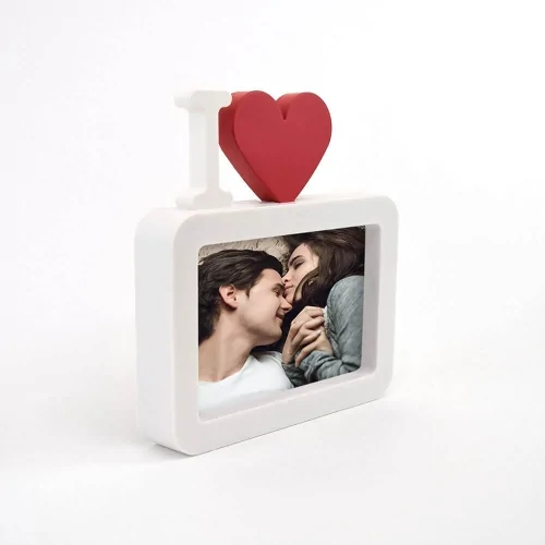 Ramă Foto Personalizată - Model "I Love" cu O Poză