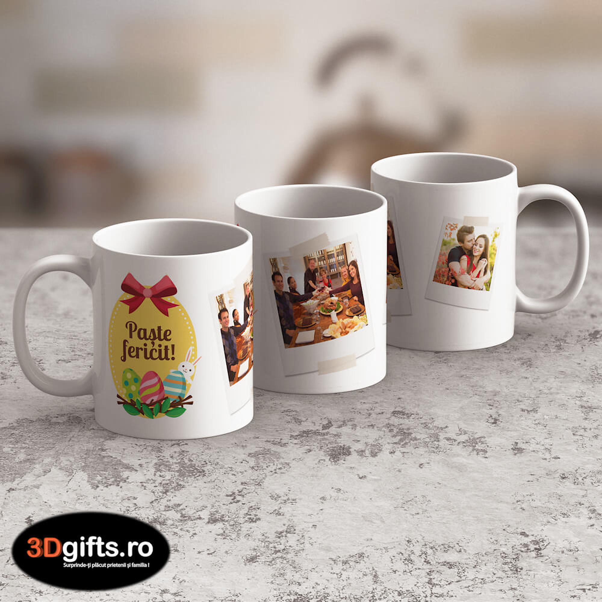 Cană Personalizată - Model "Golden Egg" Cu Două Poze