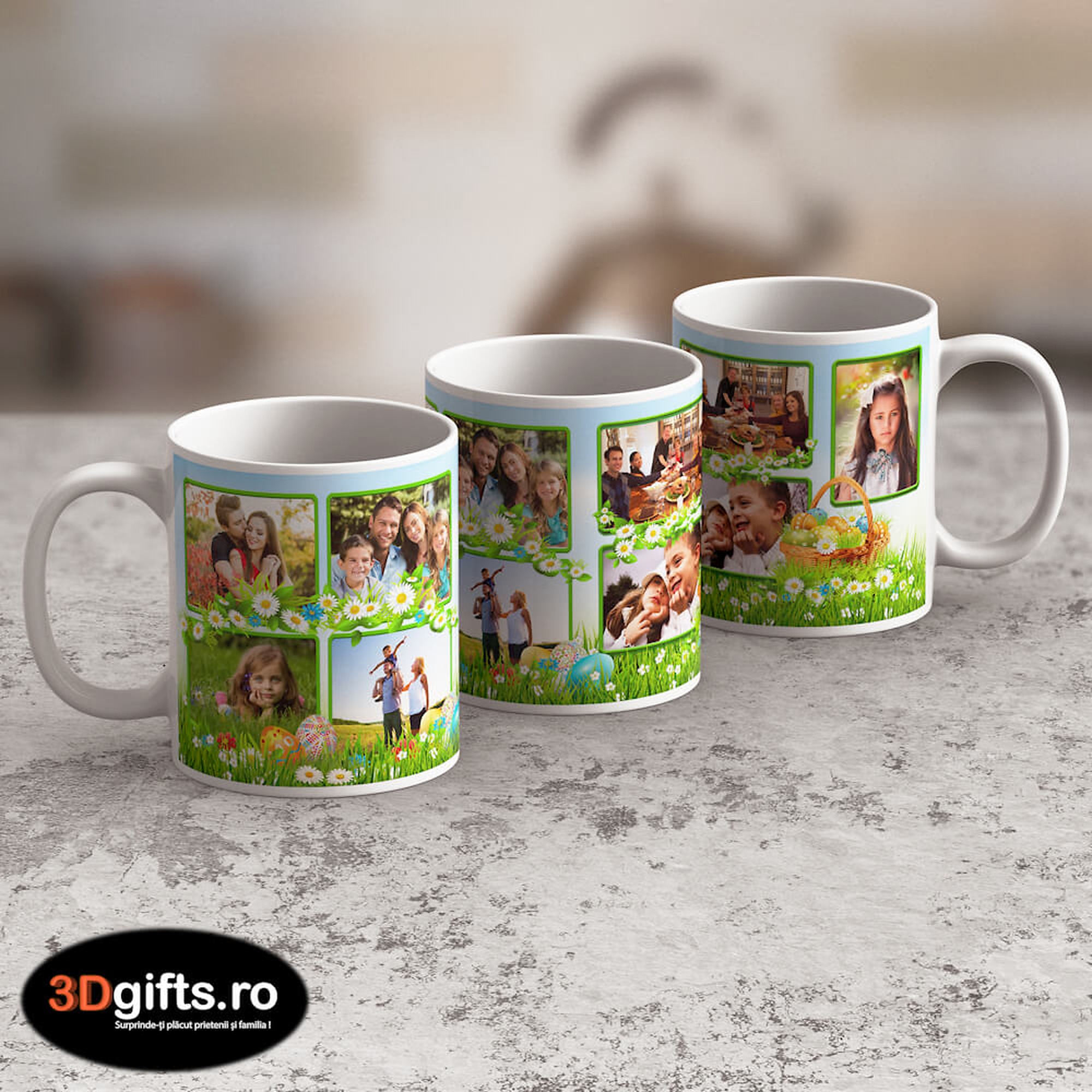 Cană Personalizată - Model "Nature Easter" Cu Șapte Poze