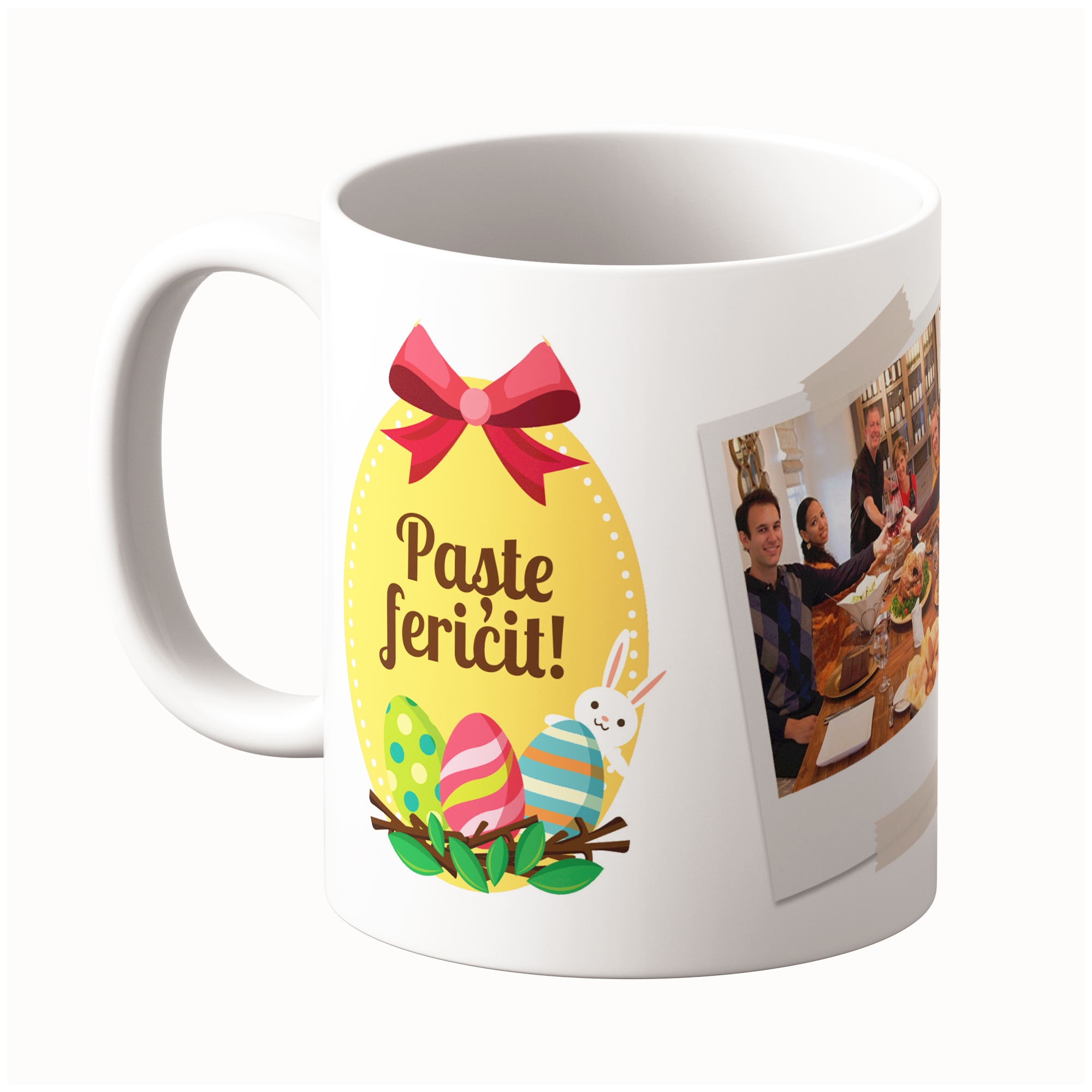 Cană Personalizată - Model "Golden Egg" Cu Două Poze