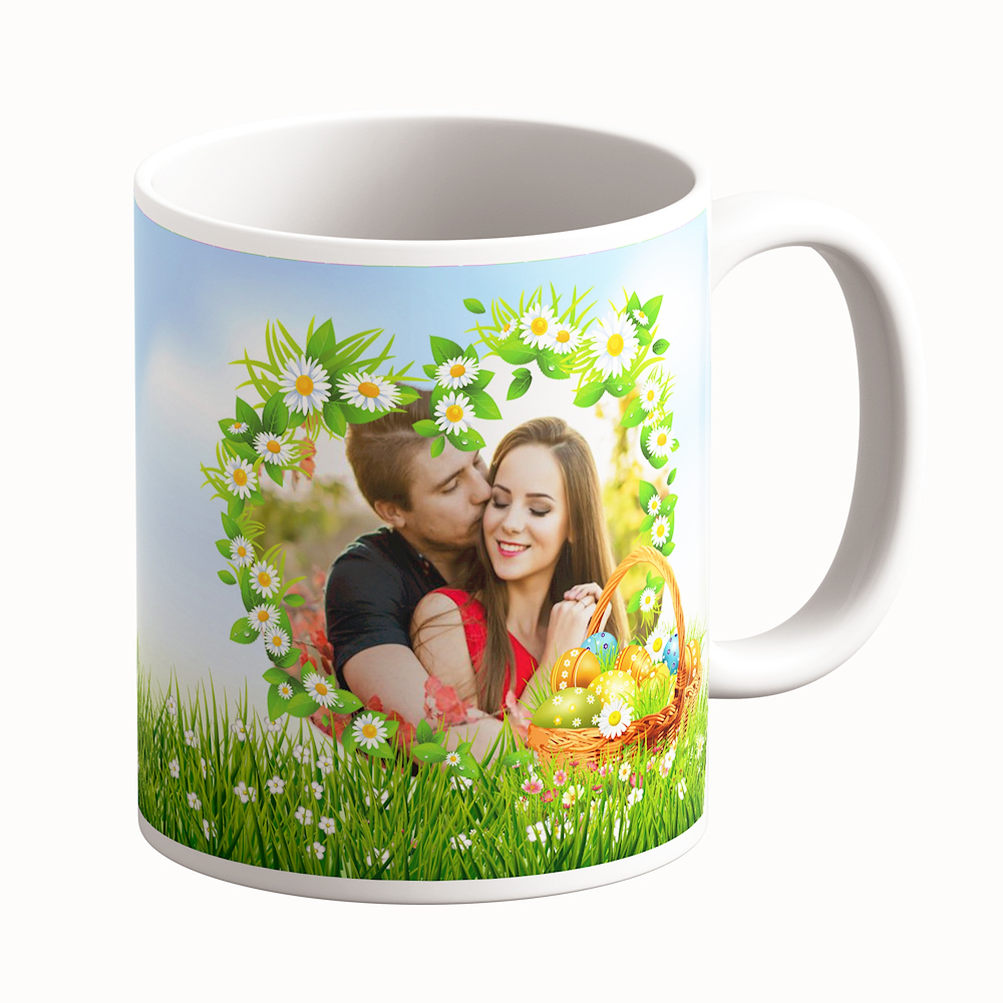 Cană Personalizată - Model "Nature Easter" Cu O Poză Și Text
