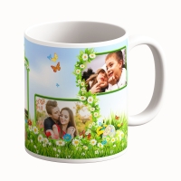 Cană Personalizată - Model "Nature Easter" Cu Trei Poze