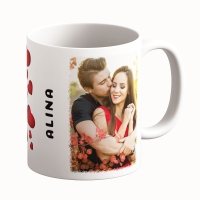 Cană Personalizată - Model "Love Portret" Cu Două Poze Și Text