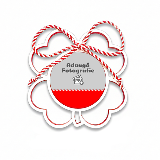 Mărțișor Personalizat 3D Magnetic - Trifoi Cu Poză, Nume Sau Text - Vedere Background