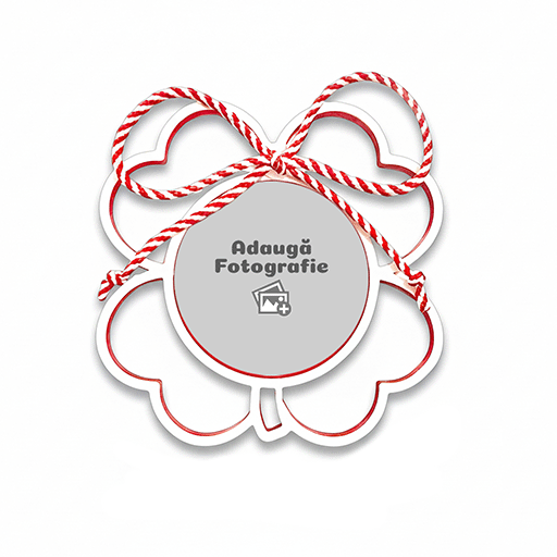 Mărțișor Personalizat 3D Magnetic - Trifoi Cu Fotografie - Vedere Background