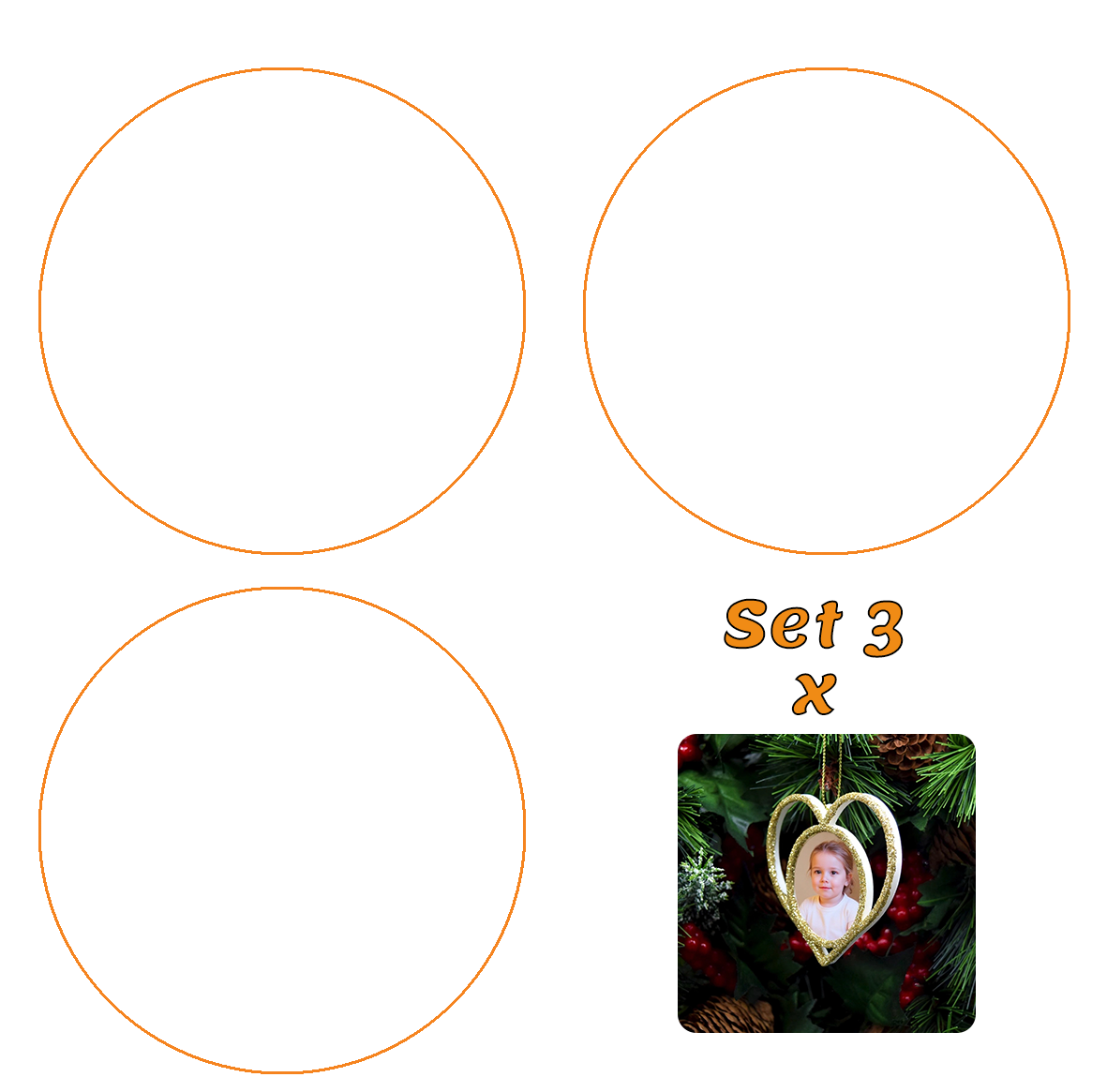 Set 3 x Globuri Personalizate 3D - Model “Inimă”, Auriu - Vedere Mască